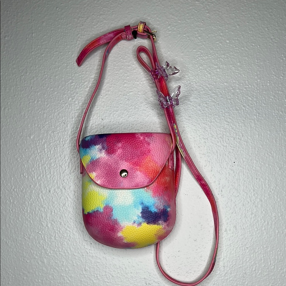 Gorgeous Tie dyed Pink and Blue structured Crossbody Bag